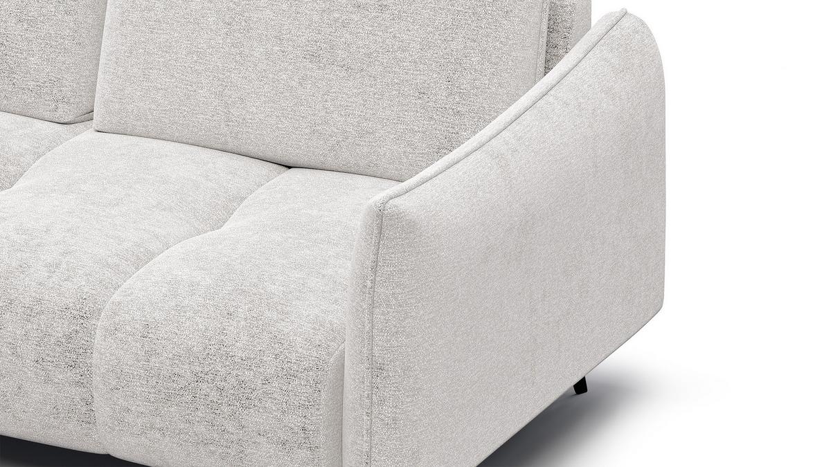 ECKSOFA AERA 5-Sitzer links, ecru - Ecru/Schwarz, Holz/Textil (268/206cm) - Wozimo