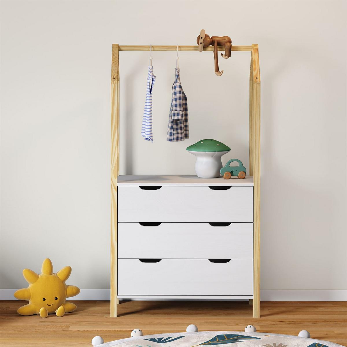 KOMMODE AMIRA natur/weiß - Naturfarben/Weiß, Holz (83/152/41cm) - IDIMEX