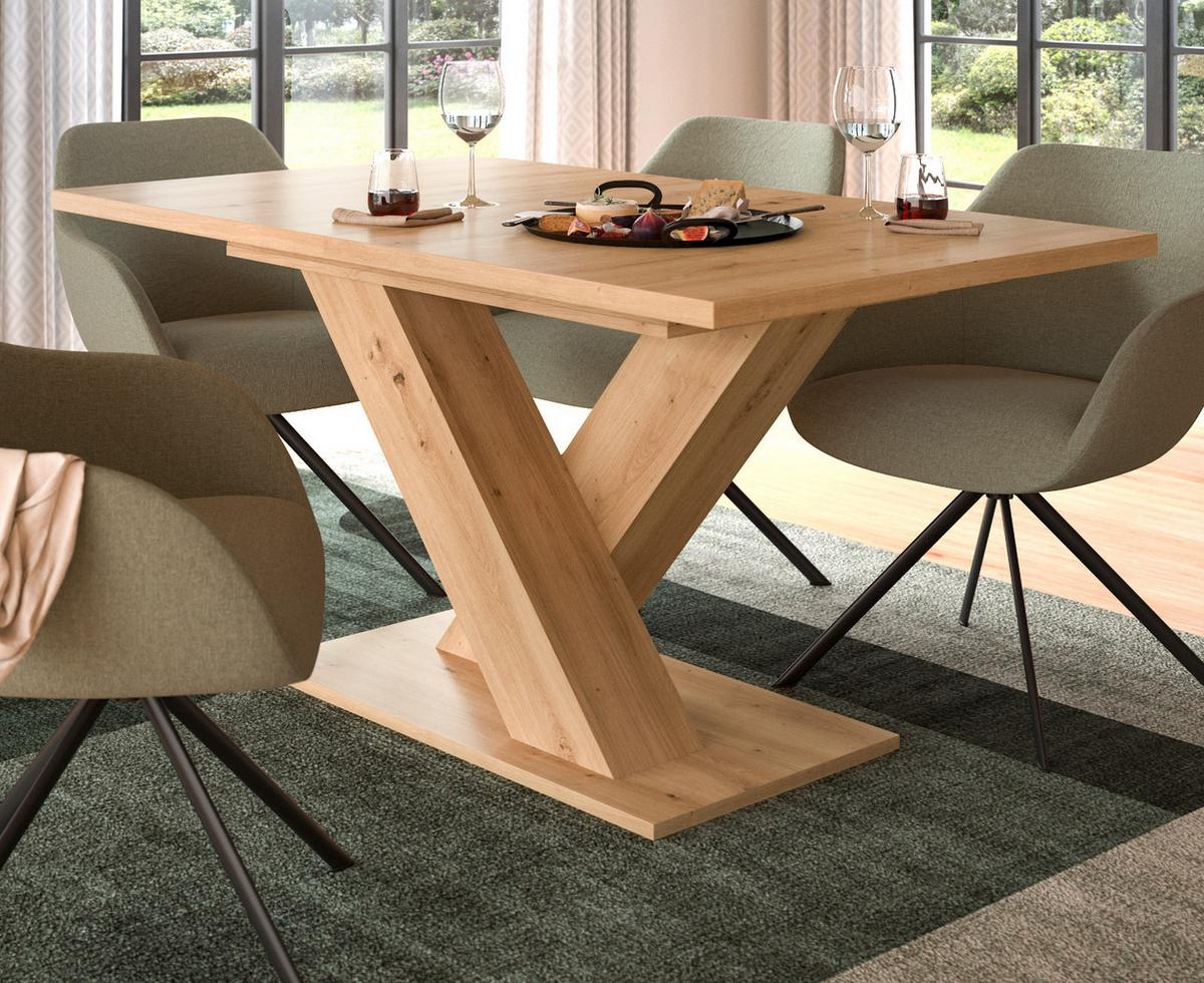 ESSTISCH Eiche Artisan, Küchentisch ausziehbar 150 - 190 cm - Eiche Artisan, Holzwerkstoff/Metall (150/90/76cm) - Inn.Furn