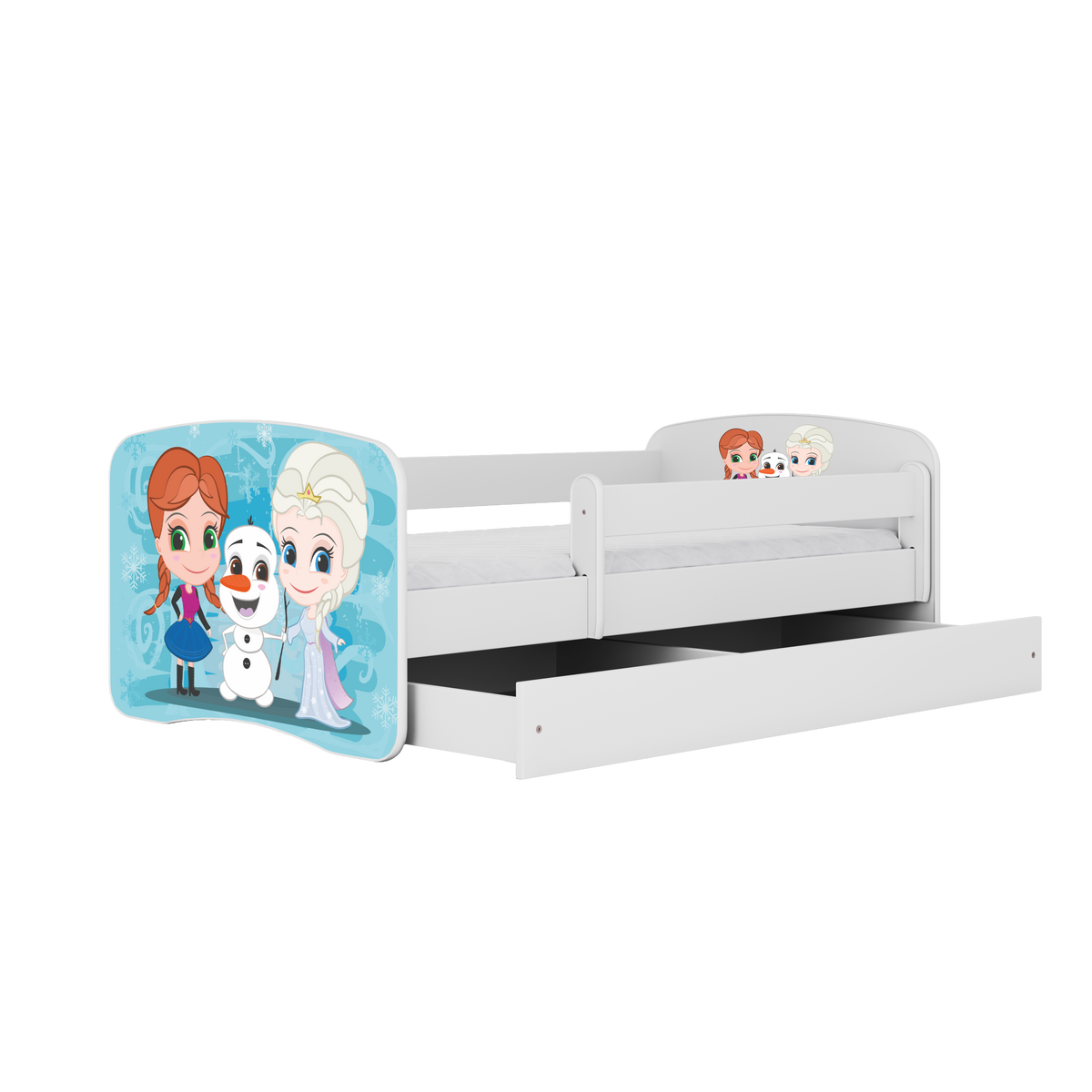 KINDERBETT mit Schublade Winterschwestern und Matratze 160/80 - Weiß, Holzwerkstoff (80/160cm) - RAUMHIRSCH FURNITURE