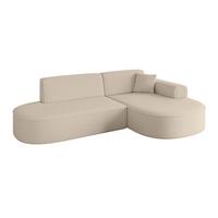 ECKSOFA Ottomane Rechts MARI-L1 - 243x171x79 cm Dunkelbeige Bouclé - Hellbraun/Schwarz, Holzwerkstoff/Kunststoff (171/243cm) - ALTDECOR