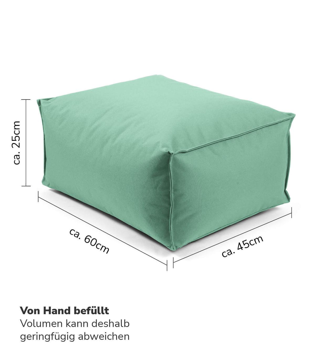 OUTDOOR POUF Der Ruhestifter - Mintgrün, Textil (60/30/50cm) - Mokebo