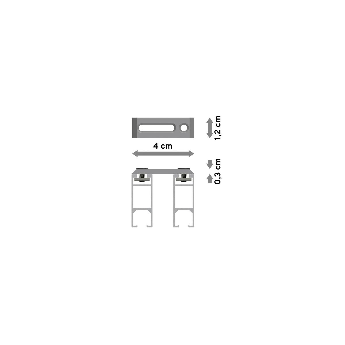 GARDINENSTANGE INNENLAUF Smartline Lox 400 cm (geteilt in 2 x 200 cm), 2-läufig, 14x35 mm Weiß - Weiß, Metall (400cm) - INTERDECO