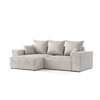 ECKSOFA SENSO mit Schlaffunktion Hellbeige im Wind Stoff - Beige/Schwarz, Holz/Holzwerkstoff (255/148cm) - AltaBeds