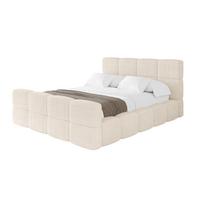 POLSTERBETT mit Bettkasten und Lattenrost, Bett mit Kopfteil, Boxbett ohne Matratze, Doppelbett mit Stauraum - NATA-Z 180x200 Beige - Schieferfarben, Holzwerkstoff/Textil (180/200cm) - ALTDECOR
