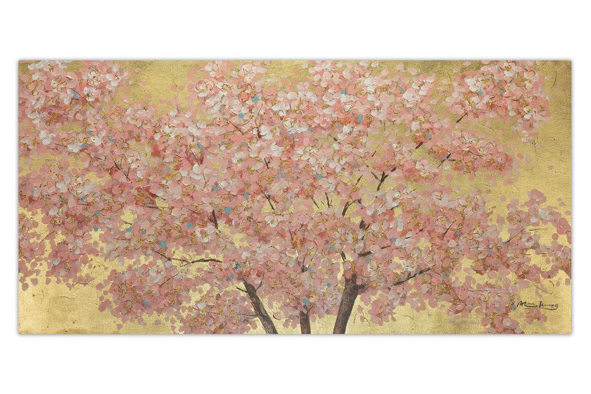 ÖLGEMÄLDE 120/60 cm - Pink/Braun, Holz/Textil (120/60cm) - KUNSTLOFT