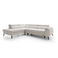 ECKSOFA NOTE Creme Chenille mit Schlaffunktion - Creme, Holz (271/216cm) - MASSENO