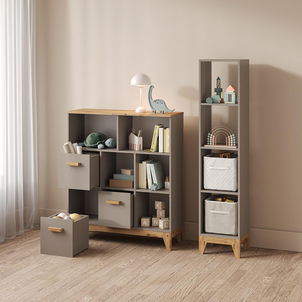 KINDERREGAL Mailo Cashmere/Artisan 98.4 x 113.4 cm - Kaschmir/Eiche Artisan, Holzwerkstoff (98.4/113.4/32.6cm) - Livinity®