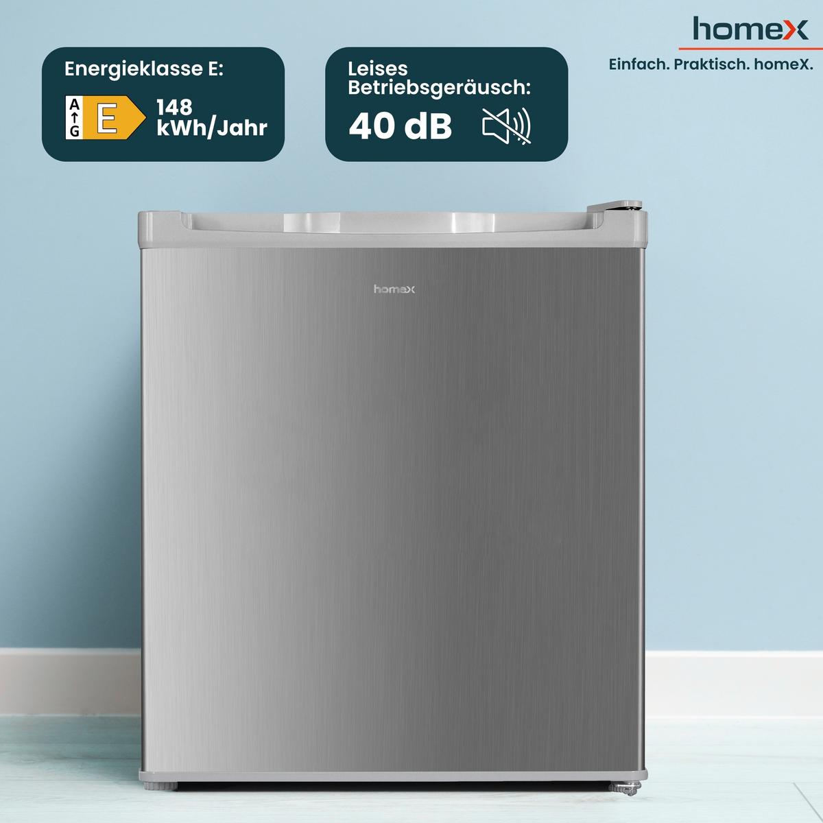 GEFRIERSCHRANK, Mini - 33L Nutzinhalt, 4-Sterne Gefrieren, freistehend, klein, mit Temperaturregelung, FM1015-S silber - Silberfarben, Kunststoff/Metall (44/51/47cm) - homeX