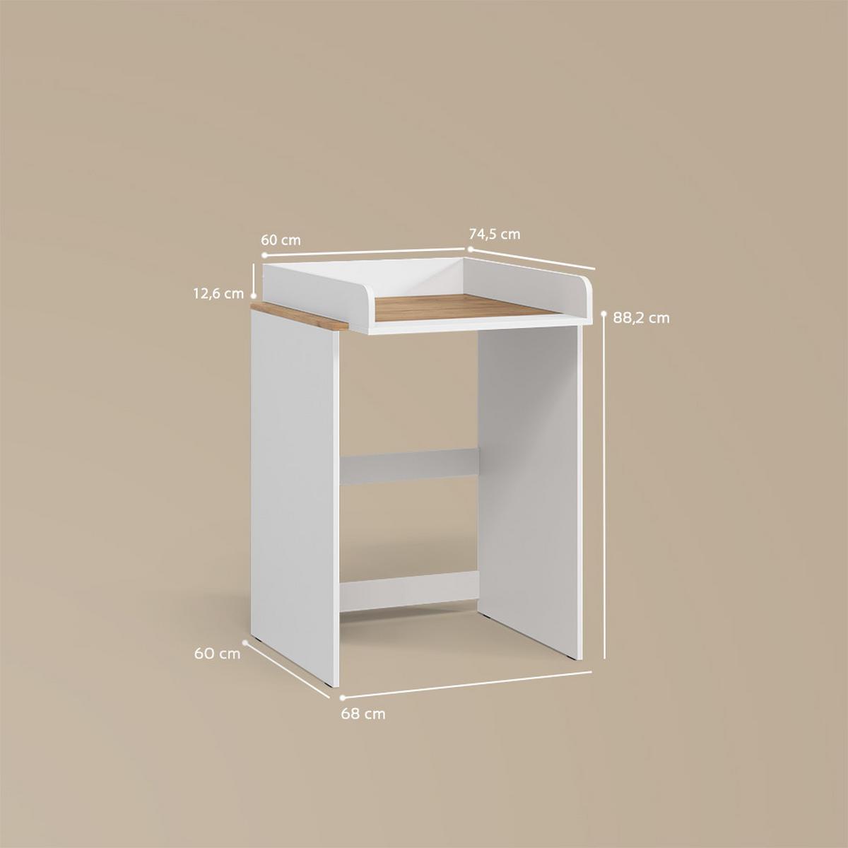 WASCHMASCHINENSCHRANK Paolina Weiß/Artisan 68 x 88.2 cm 2 Teile mit Wickelauflage - Weiß/Eiche Artisan, Holzwerkstoff (68/88.2/60cm) - Livinity®