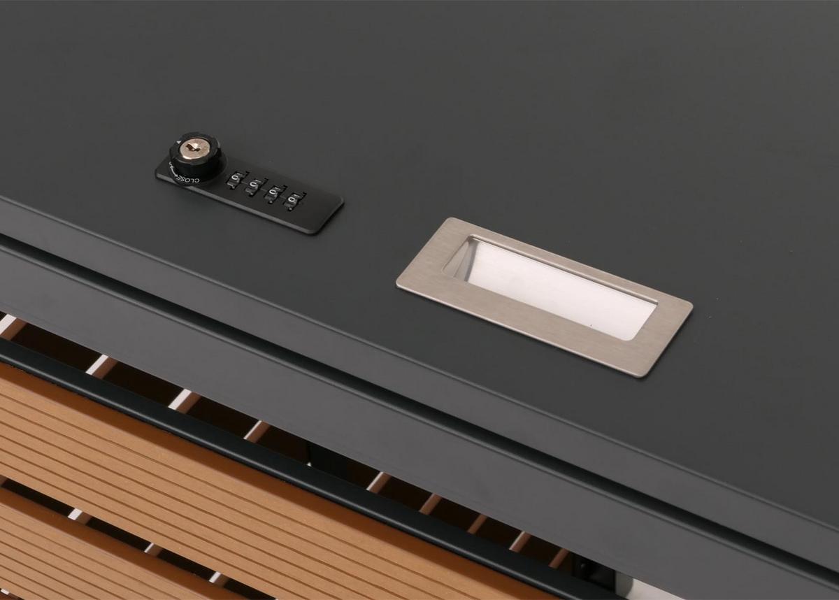 MÜLLTONNENVERKLEIDUNG 4ER Teak Dekor - Teakfarben, Metall (264/119/84cm) - MCW