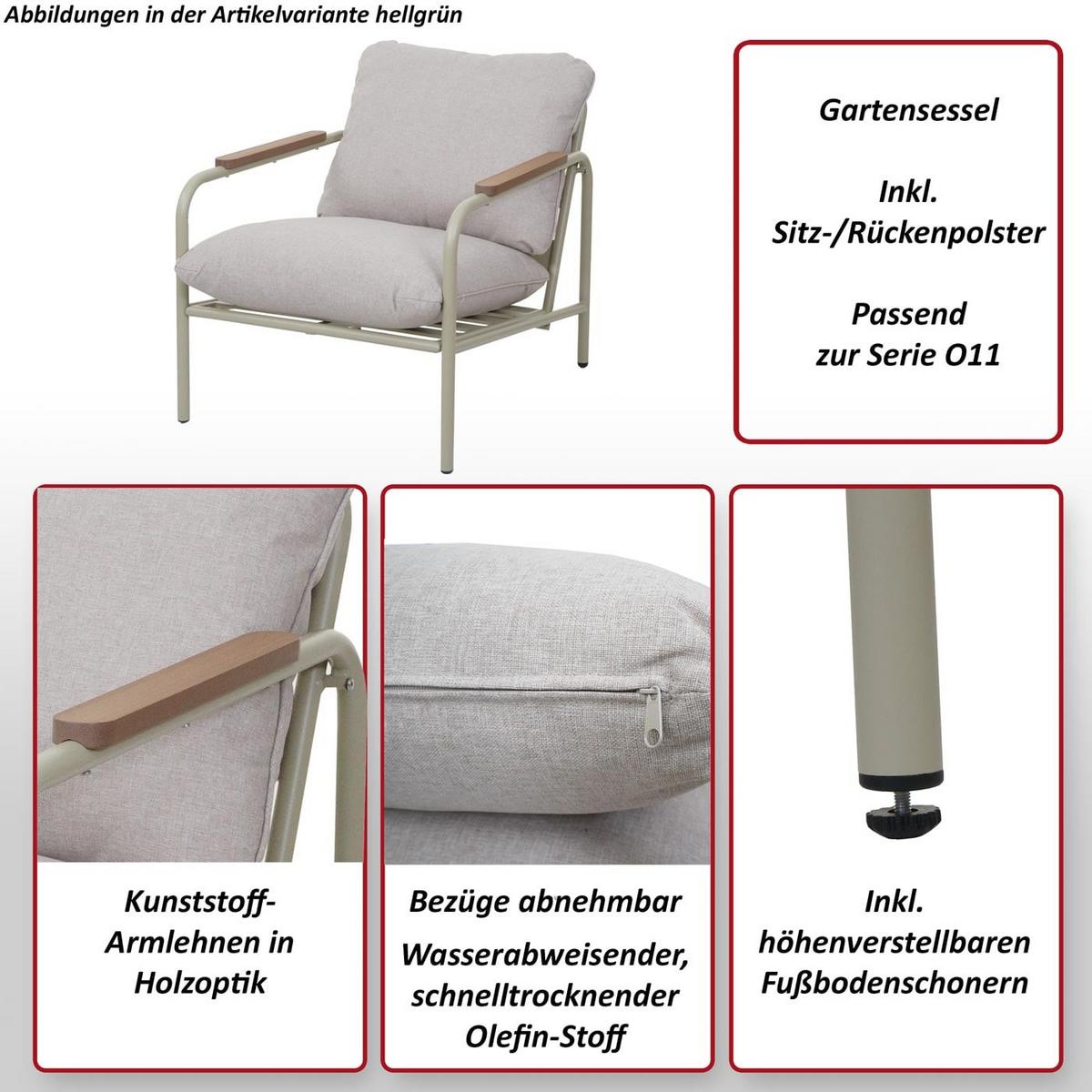 GARTENSESSEL Hellgrün Kein Set-Set - Hellgrün, Textil (68/81/88cm) - MCW