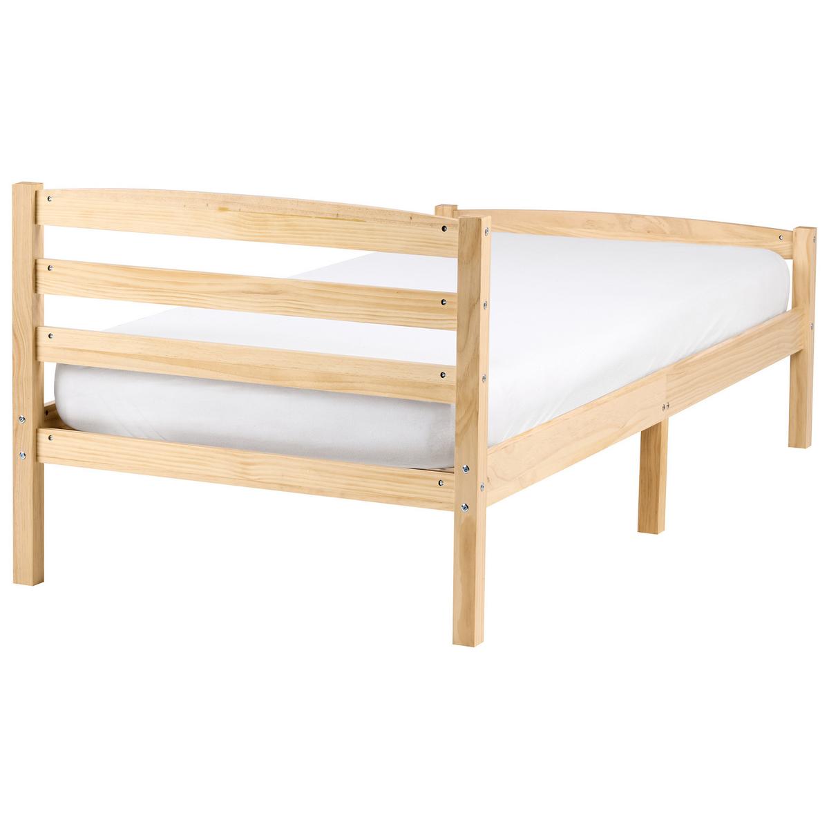 BETT mit Lattenrost 80/200 Kiefernholz Hellbraun Echallon - Hellbraun/Braun, Holz (80/200cm) - Beliani