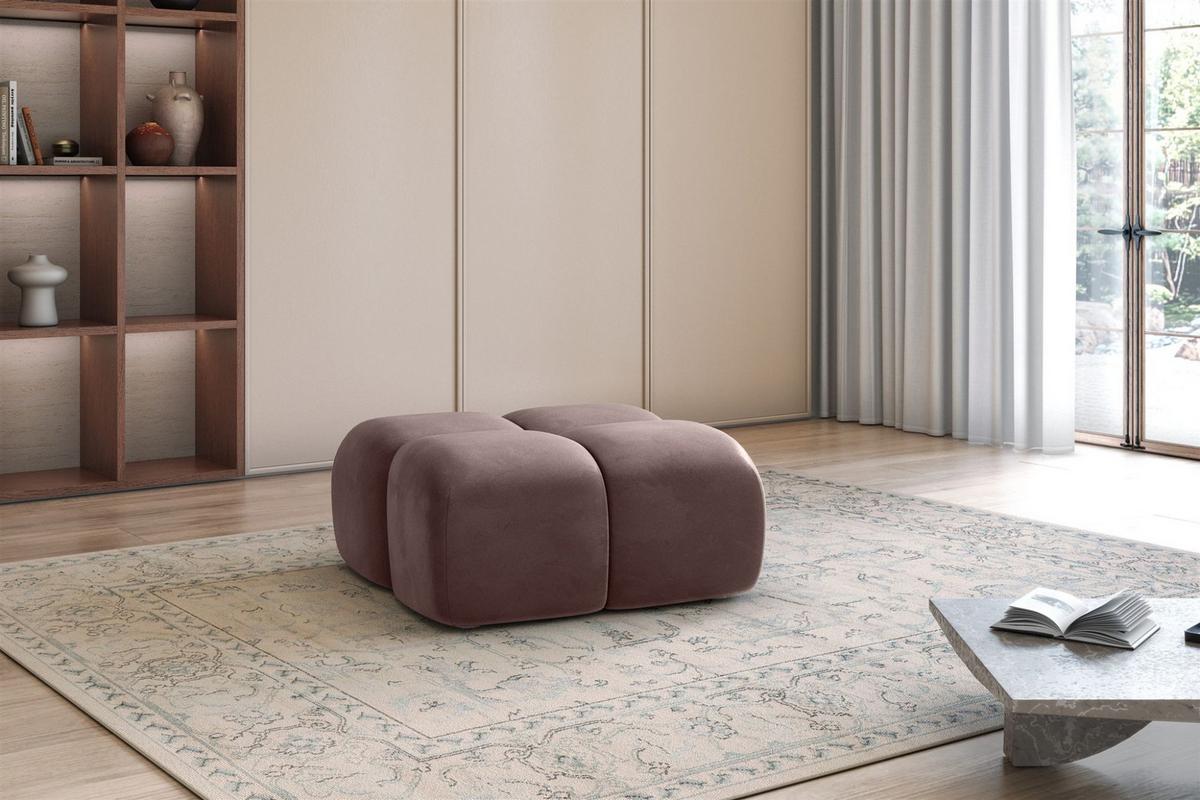 POLSTERHOCKER Darcy - Braun, Holzwerkstoff/Textil (85/44/85cm) - Fun Möbel