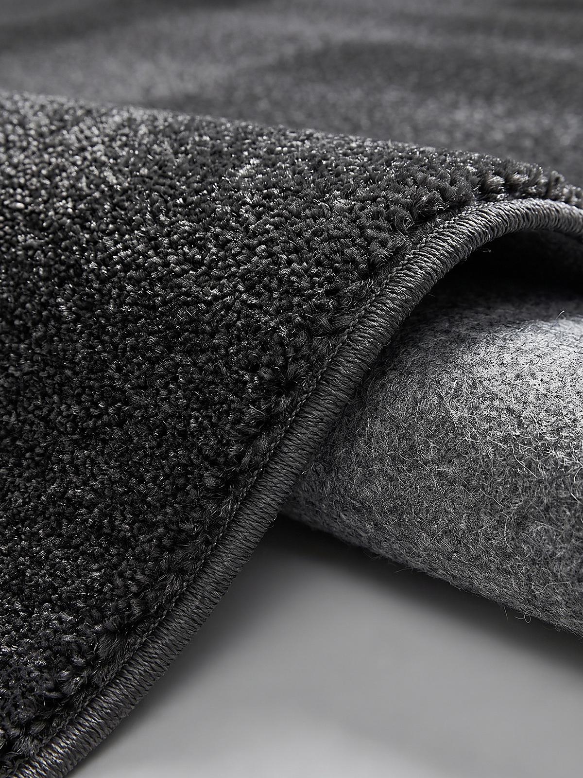 TEPPICH Hochflor ZINAL Uni Polyester Anthrazit 80 x 150 cm - Anthrazit, Textil (80/150cm) - KADIMA DESIGN