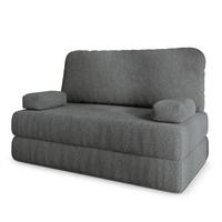 BETTSOFA KESTE aus Schaumstoff Bucle-Stoff Grau Schlaffunktion - Grau, Textil (140/86/60cm) - MASSENO