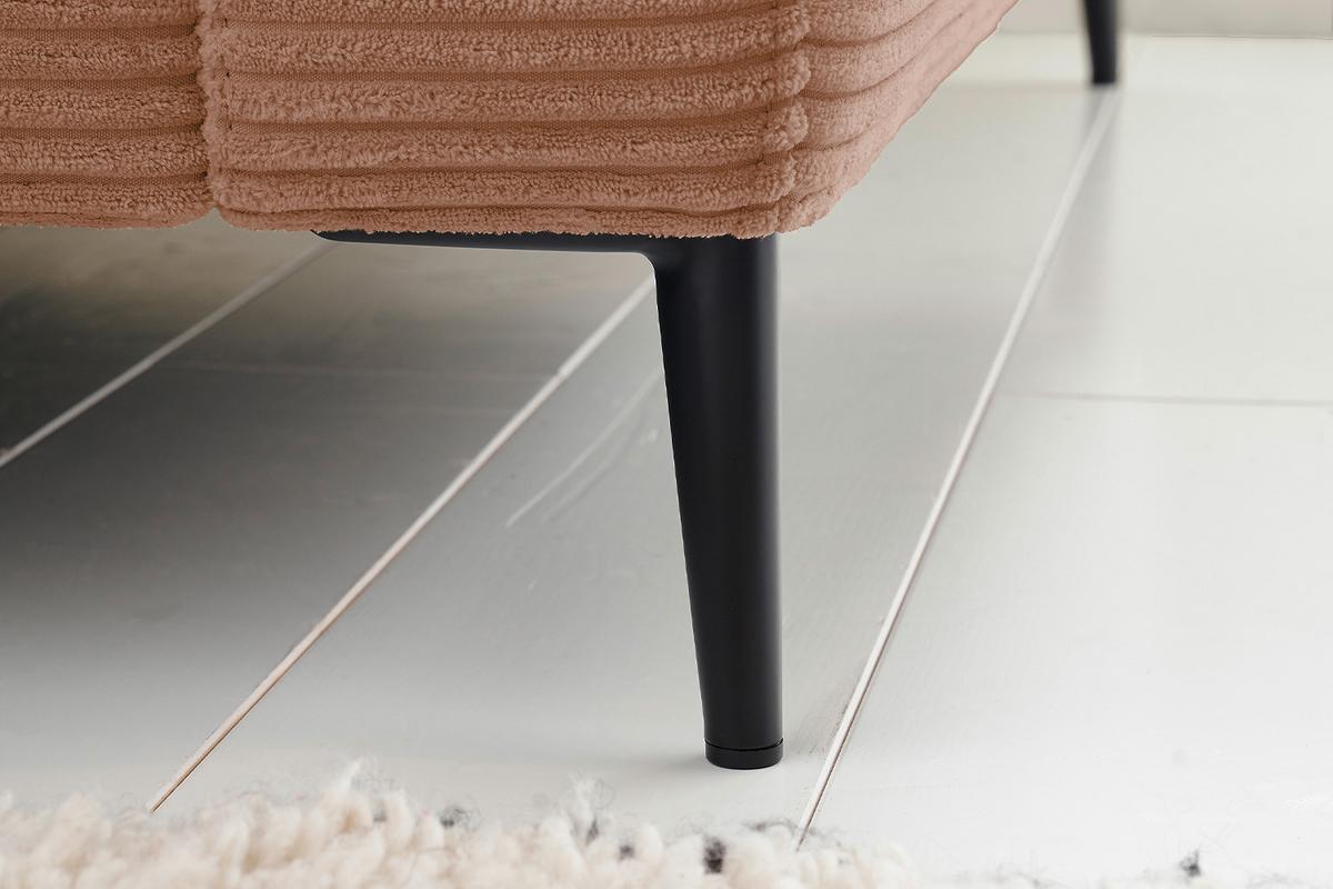 ECKSOFA CARA Braun Cord - Schwarz/Braun, Textil/Metall (272/190cm) - KAWOLA