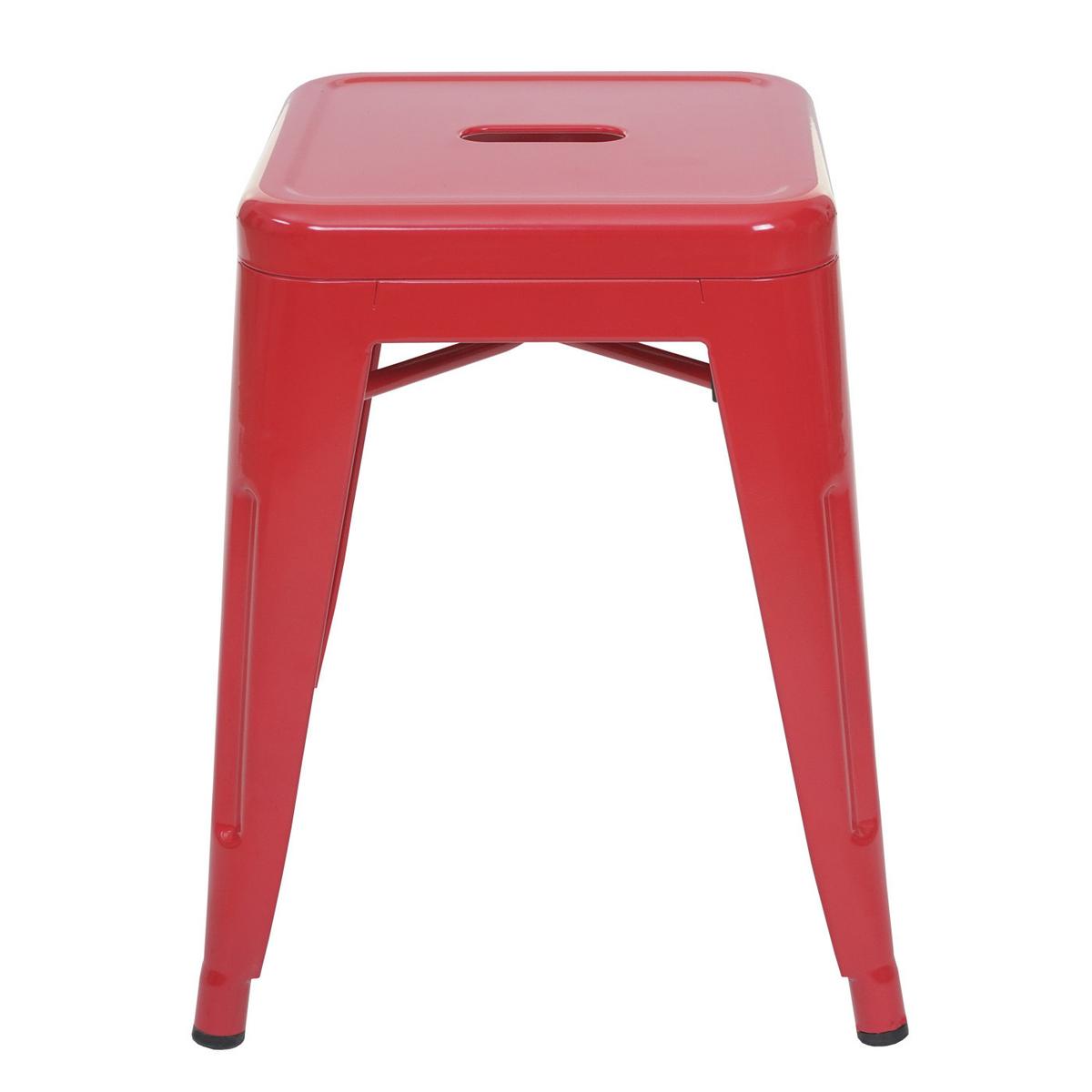 HOCKER Rot 4er-Set - Rot, Metall (39/46/39cm) - MCW