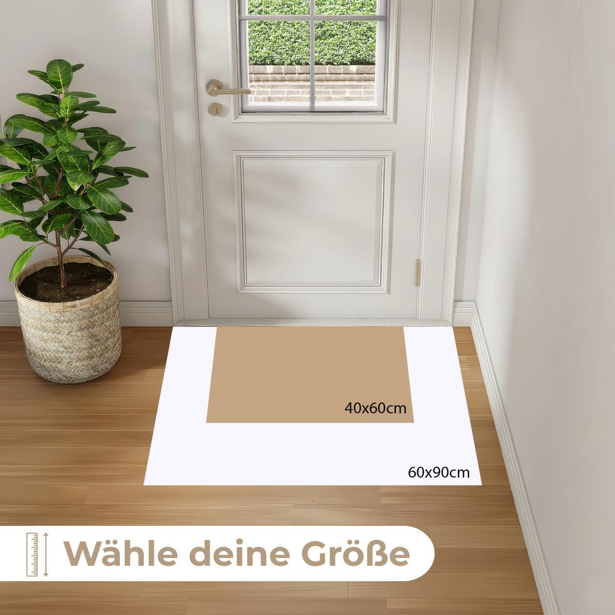 FUSSMATTE Bahnen - Wellen - Bunt - Vertikal Fußabtreter 90x60 cm - Multicolor, Kunststoff (90/0.4cm) - MuchoWow