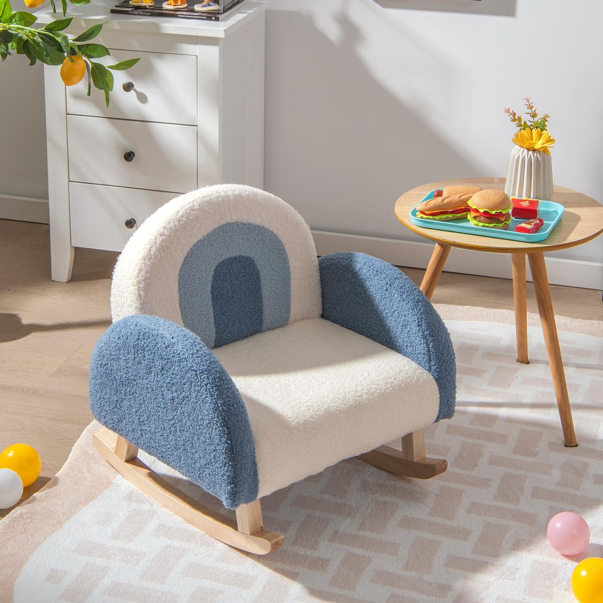 KINDERSOFA 51cm Blau - Blau, Textil (51/51/49cm) - COSTWAY