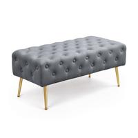 POLSTERBANK mit Samt - Optik Graphit 42/41/42 - Grau, Textil (100/41/42cm) - RAUMHIRSCH FURNITURE