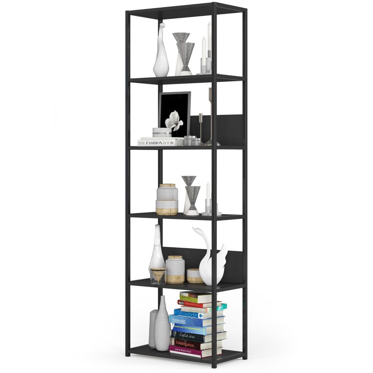 STANDREGAL Schwarz, Schwarz 192/60/32 - Schwarz, Holzwerkstoff (60/192/32cm) - RAUMHIRSCH FURNITURE