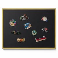 MAGNETTAFEL 80x60 cm Goldener Rahmen Farbe Schwarz - Mokka, Metall (80/60/0.4cm) - TULUP