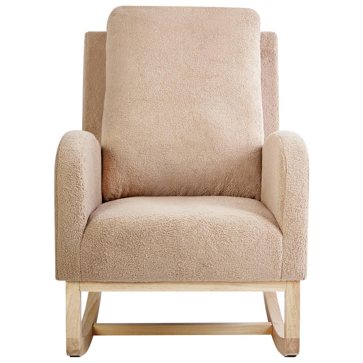 SCHAUKELSESSEL Hellbraun Alsta - Hellbraun/Beige, Textil (68/100/100cm) - Beliani