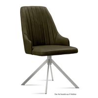 ESSZIMMERSTUHL (8er-Set) Dorrit 52x91x60 Edelstahl/Khaki - Dunkelgrün/Edelstahlfarben, Kunststoff (60/91/52cm) - 58aufmkessel