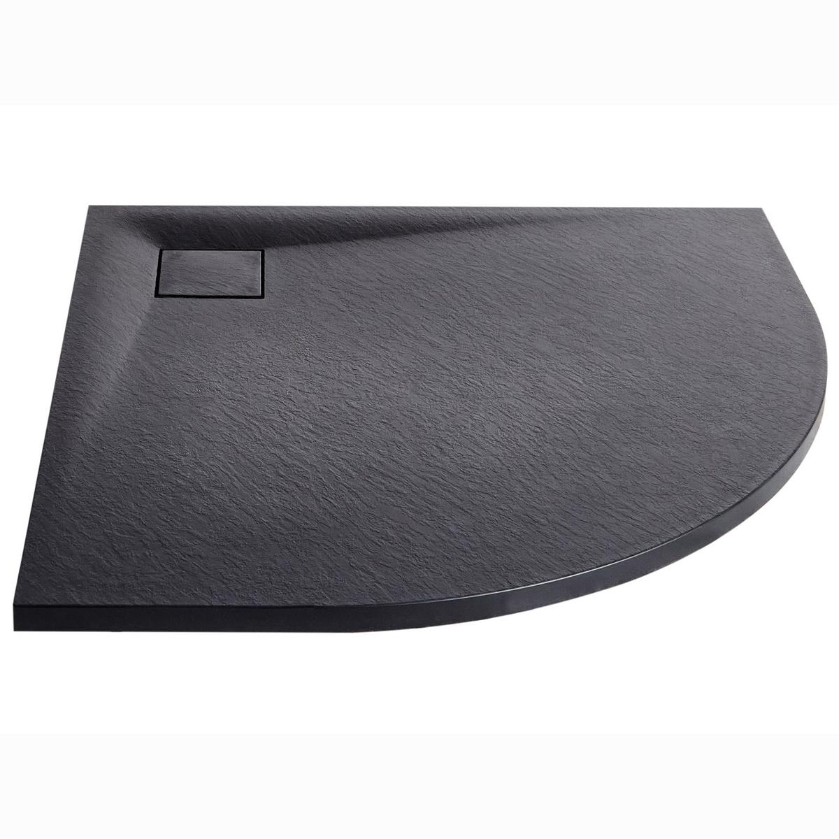 DUSCHWANNE 90/90/3 cm Schwarz Paron - Schwarz, Kunststoff (90/3/90cm) - Beliani