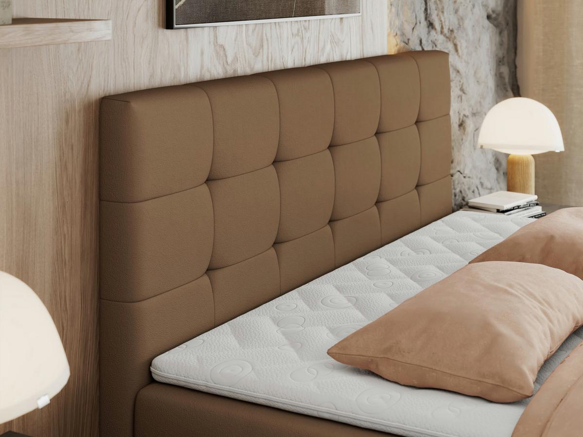 BOXBETT CENTO 200/200 Braun Kunstleder - H4 - Braun, Holz/Textil (200/200cm) - MKS