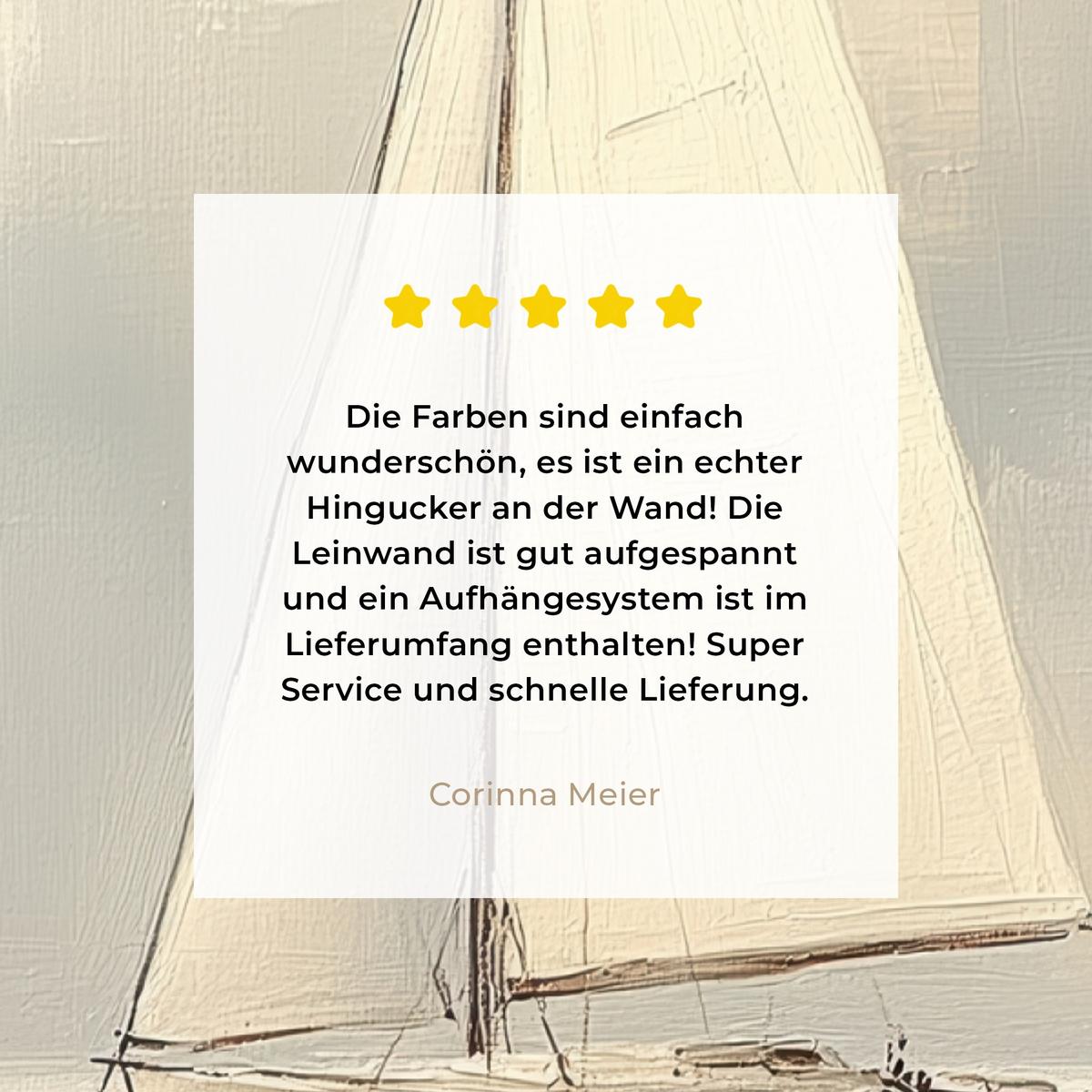 LEINWANDBILD Segelschiff - Meer - Bewölkt Wandbild Wohnzimmer 60x80 cm - Creme, Textil (60/80cm) - MuchoWow