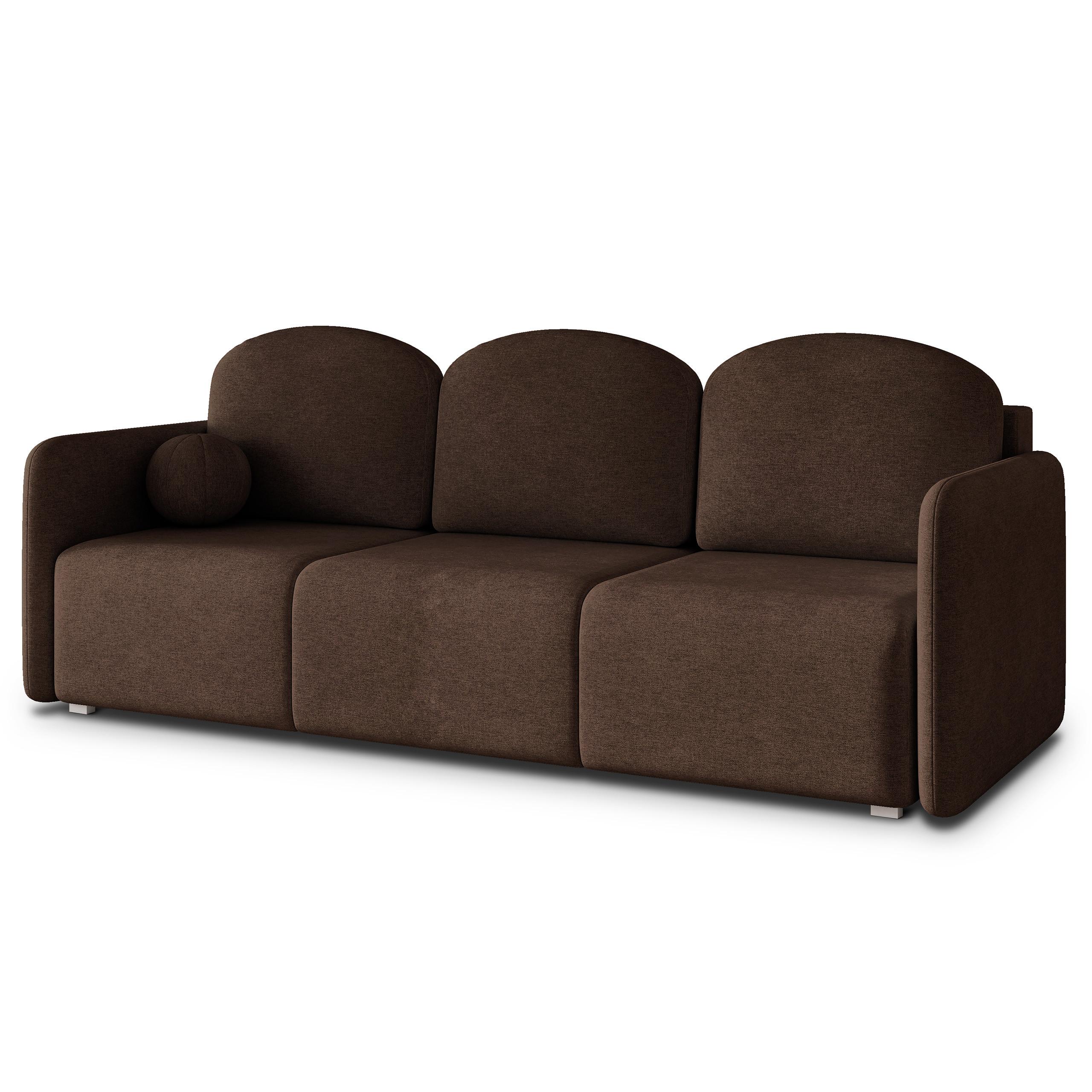 BETTSOFA SUVI III NV Braun Geflochtener Stoff mit Schlaffunktion - Braun, Textil (90/85/220cm) - MASSENO