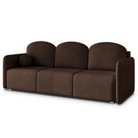 BETTSOFA SUVI III NV Braun Geflochtener Stoff mit Schlaffunktion - Braun, Textil (90/85/220cm) - MASSENO