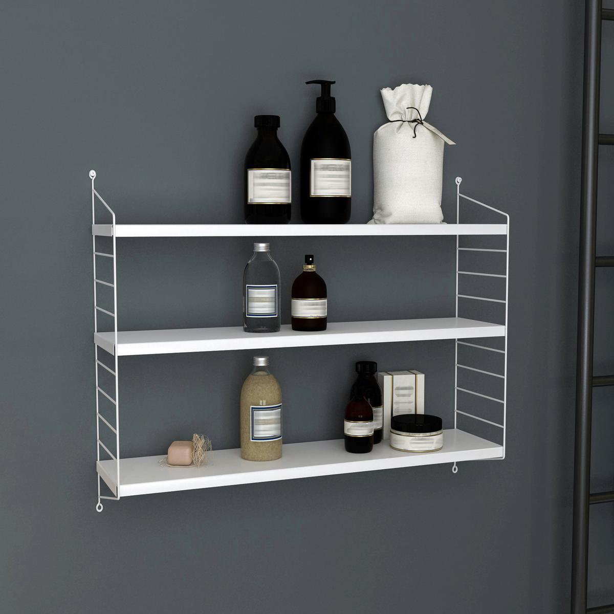 WANDREGAL Strängnäs modular - Weiß, Metall (60/50/15cm) - [en.casa]