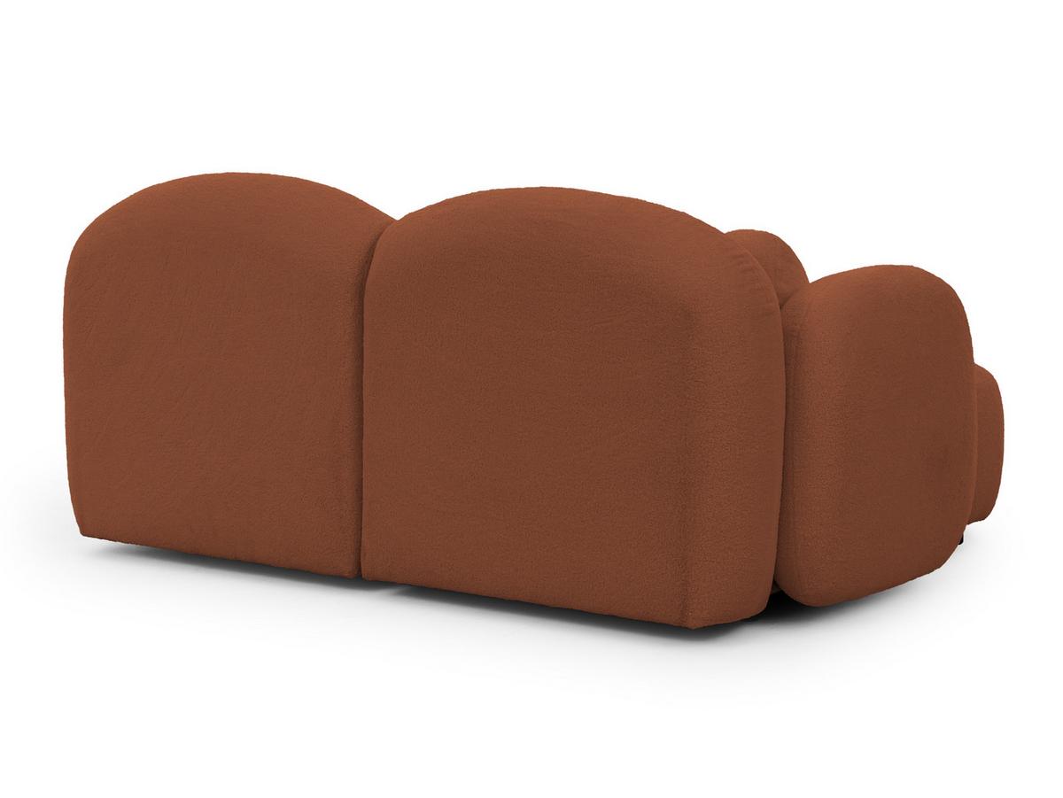 ECKSOFA Nuvola mit abgerundetem Design Terrakotta Bouclé-Stoff - Ottomane Links - Terracotta/Schwarz, Holz/Kunststoff (190/146cm) - S-Style Möbel
