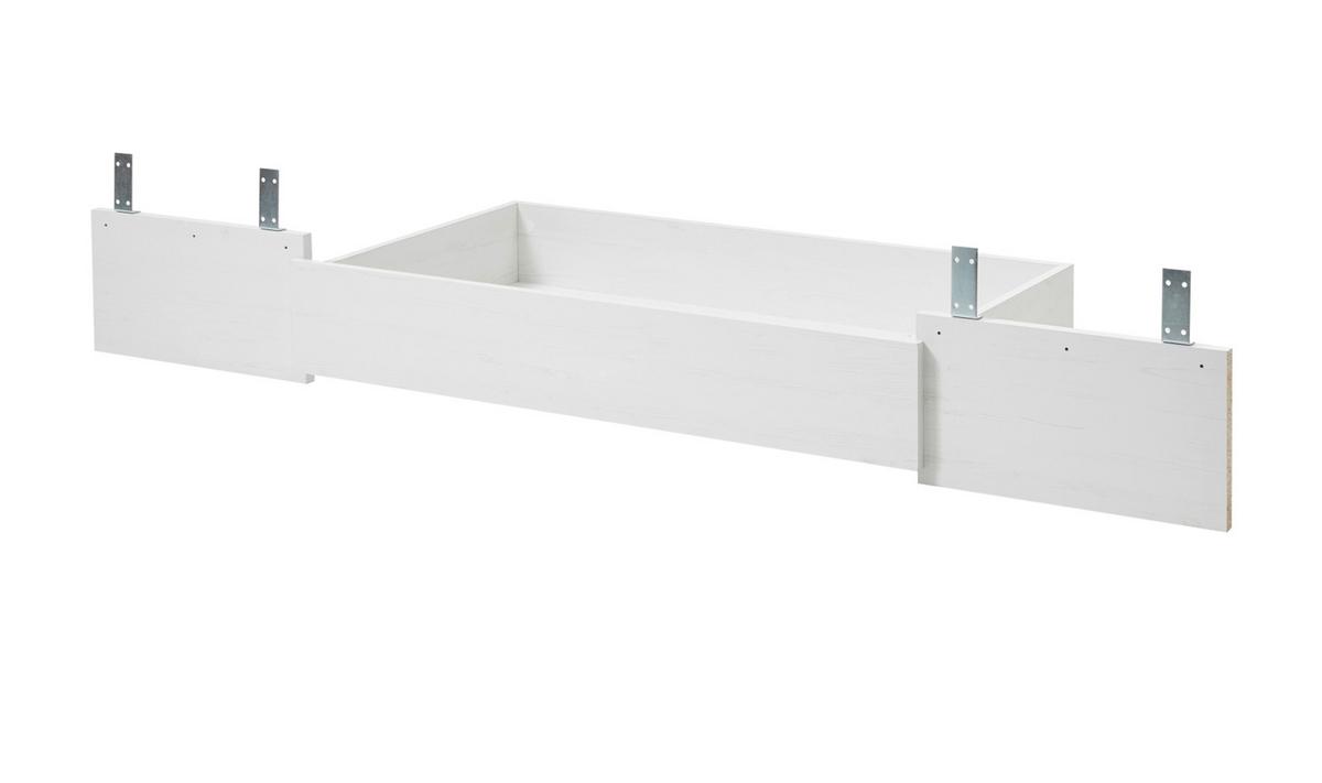 BETT Pinie weiß, Oslo Pinie Landhaus, Einzelbett Liegefläche 140 x 200 cm - Weiß/Pinienfarben, Holz/Holzwerkstoff (140/200cm) - Furn.Design