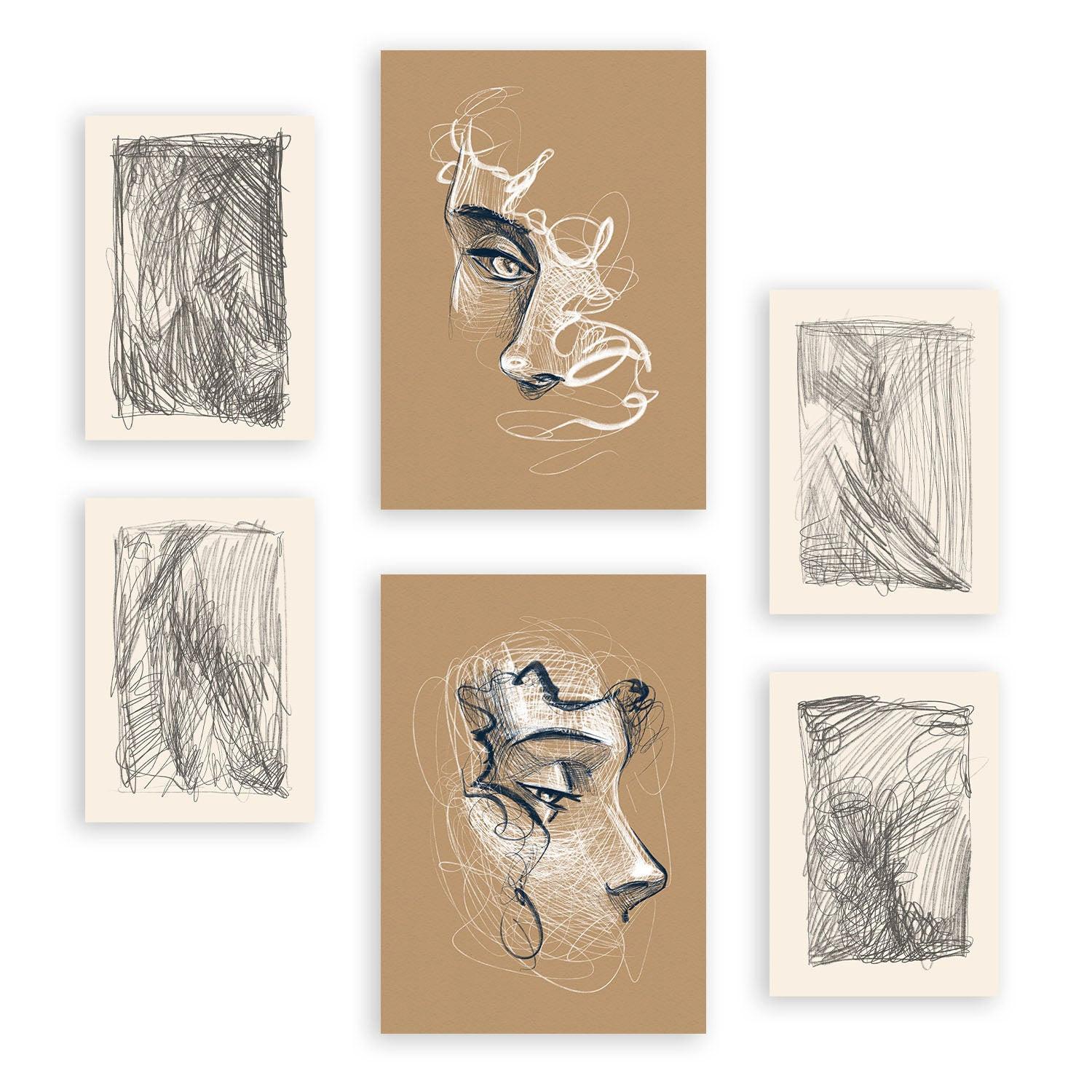 POSTER Set Mit 6 Künste Messen In Weibliche Zusammenfassung A3 & A4 Rahmenlos - Klar, Papier (29/3cm) - Nacnic