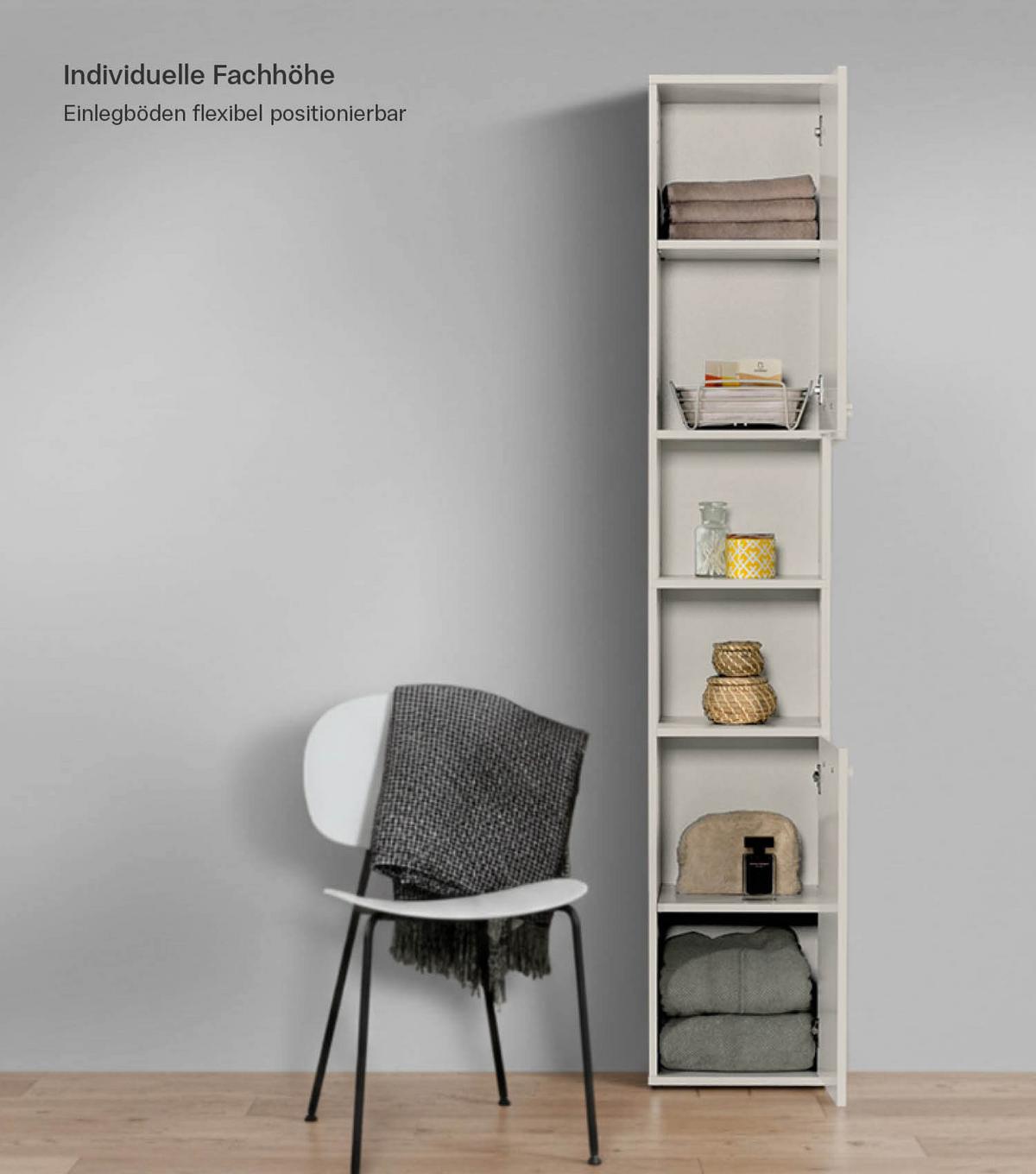 BAD HOCHSCHRANK Der Kapitän - Beige, Holzwerkstoff (33/180/34cm) - Mokebo