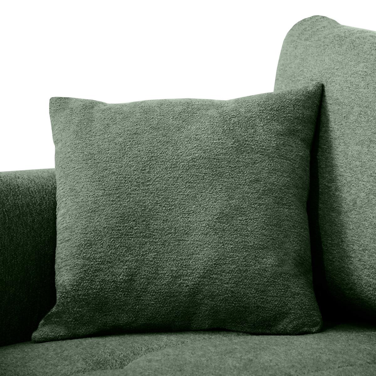 ECKSCHLAFSOFA Dallas mit Bettkasten, 255 cm, Flaschengrün, rechts, Velour-Stoff - Grün, Textil (255/175cm) - Beautysofa