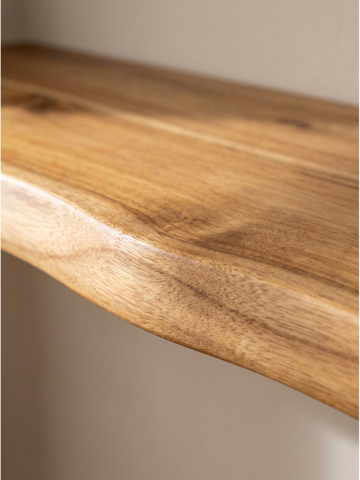 WANDREGAL ARANDA, Akazie Massivholz, handgefertigt, 100 x 20 x 3 cm - Akaziefarben, Holz (100/3/20cm) - KADIMA DESIGN
