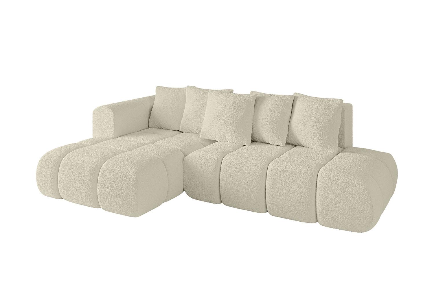 ECKSOFA Ottomane Links CLOUD-L-v1 280x185x90 Beige Bouclé - Beige, Holzwerkstoff/Kunststoff (180/289cm) - ALTDECOR