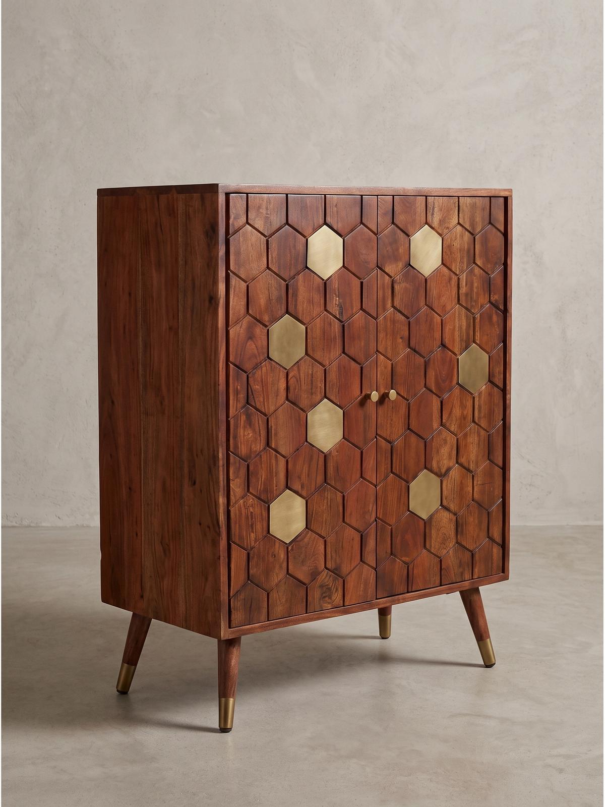 HAUSBAR ARENZANO, Akazie Massivholz, Dunkelbraun, 75 x 46 x 96 cm - Dunkelbraun/Braun, Akazienholz/Holz (75/96/46cm) - KADIMA DESIGN