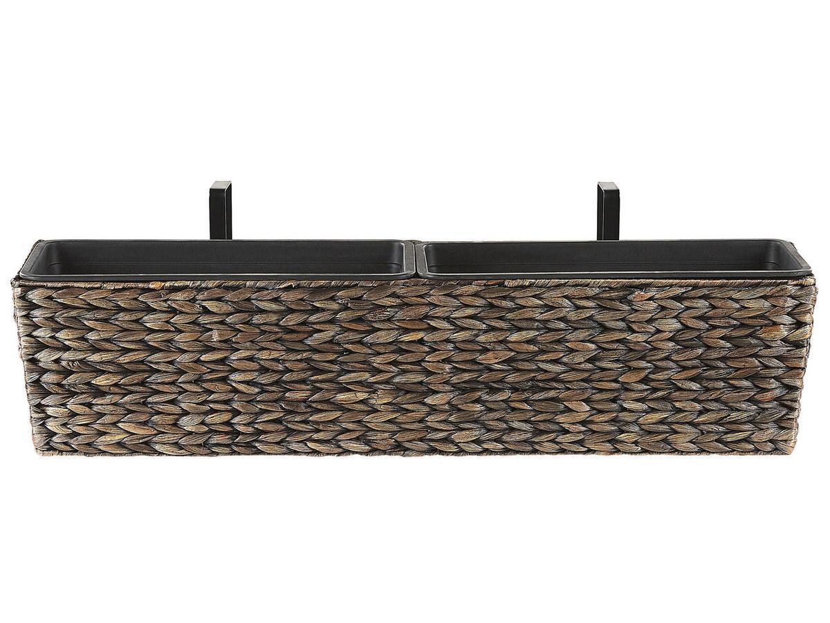 BLUMENTOPF braun rechteckig 80/20/18 cm Kawala - Braun, Naturmaterialien (20cm) - Beliani