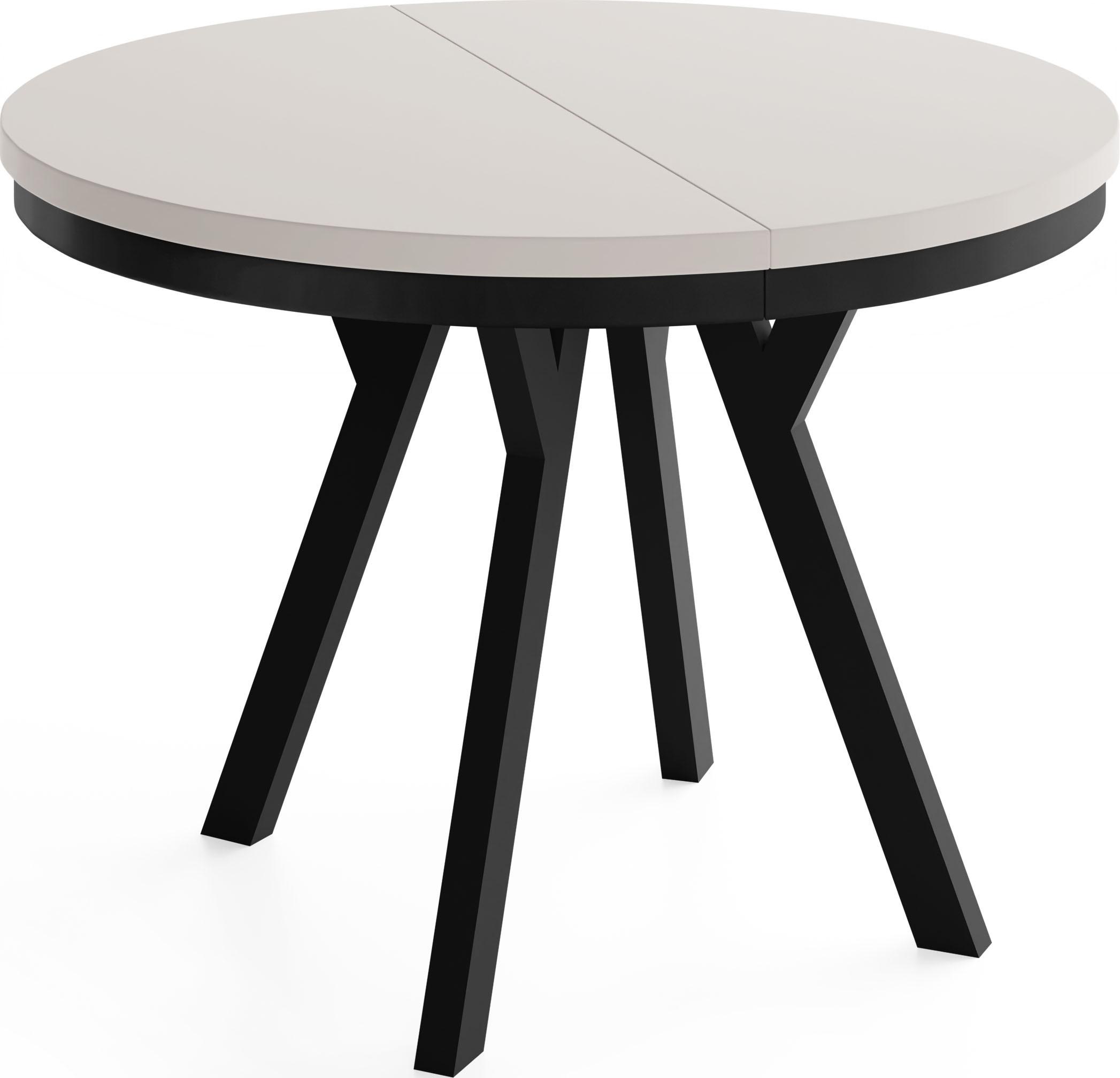 ESSTISCH Vero Neo rund ausziehbar verlängerbar, Kaschmir 100-300/100/77 cm - Kaschmir/Beige, Holz/Holzwerkstoff (100/300/77cm) - WFL GROUP