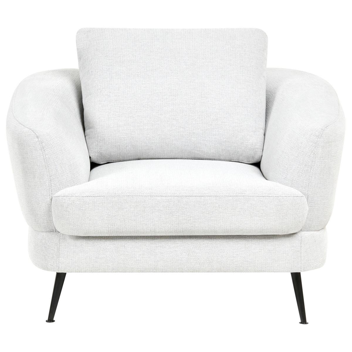 SESSEL Stoff Cremeweiß Kjaer - Creme/Schwarz, Textil (100/100/100cm) - Beliani
