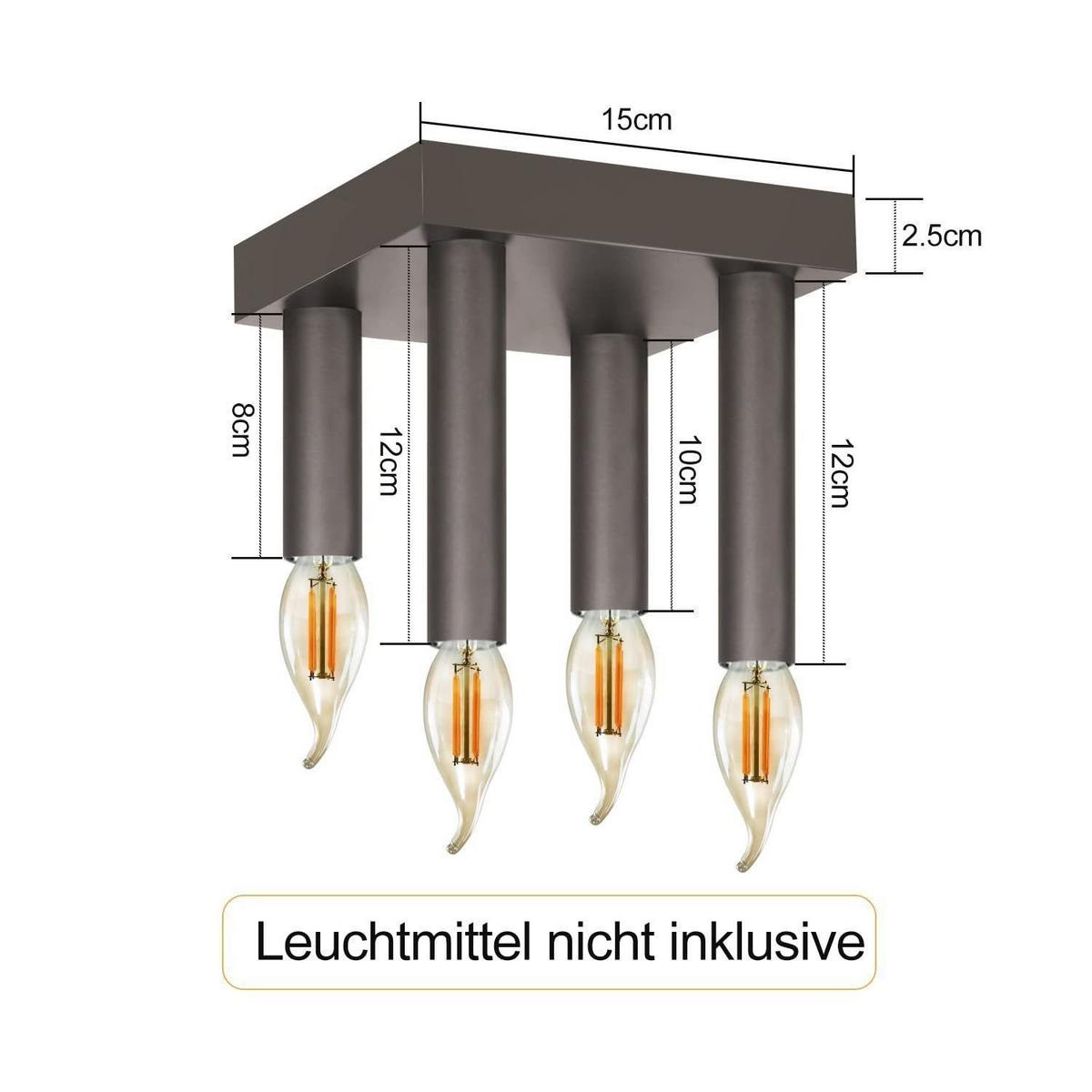 DECKENLEUCHTE Clemens 15/15/15 cm - Schwarz, Metall (15/15/15cm) - Nettlife
