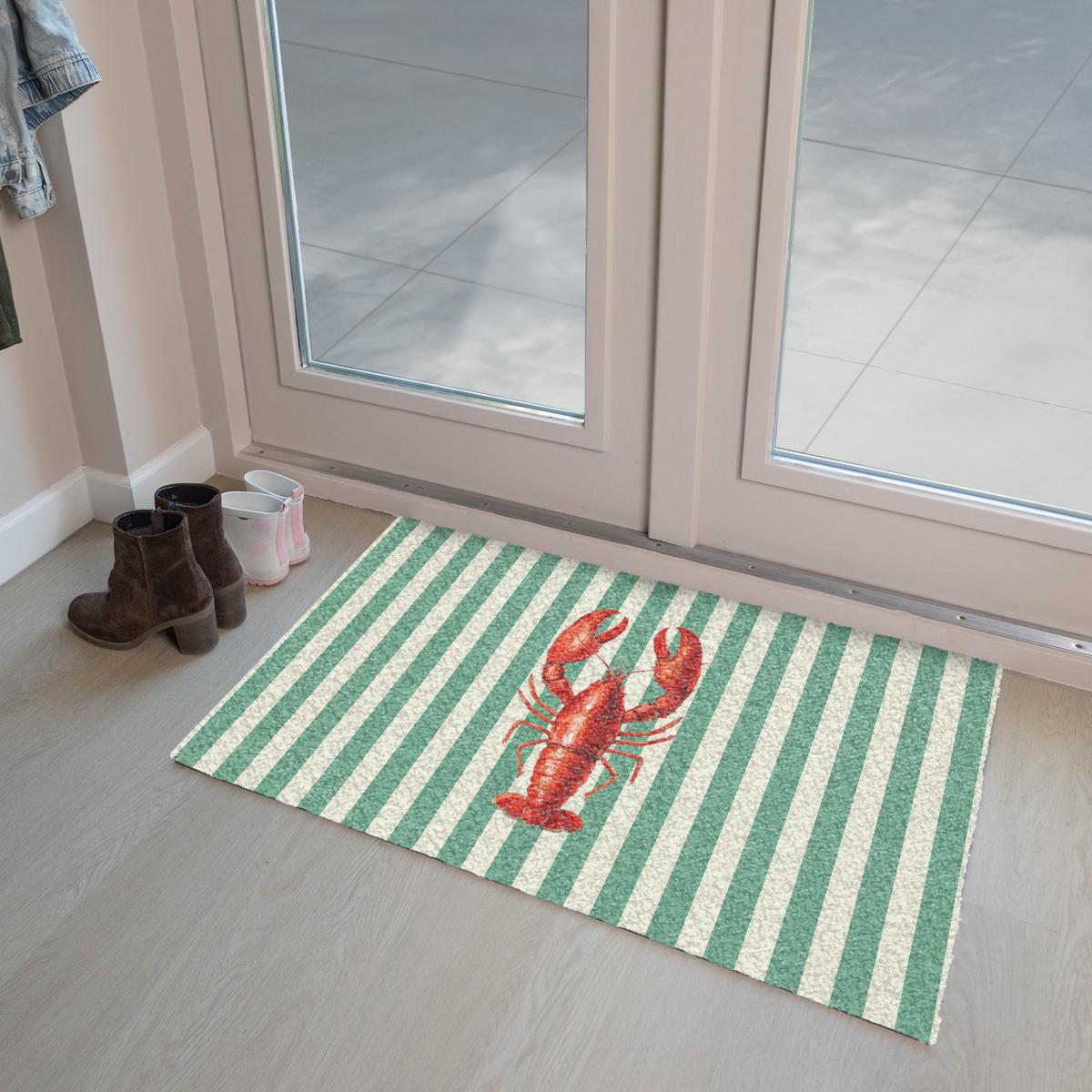 FUSSMATTE Krebs - Streifen - Realistisch - Sommerlich Schmutzmatte 90x60 cm - Multicolor, Kunststoff (90/0.4cm) - MuchoWow