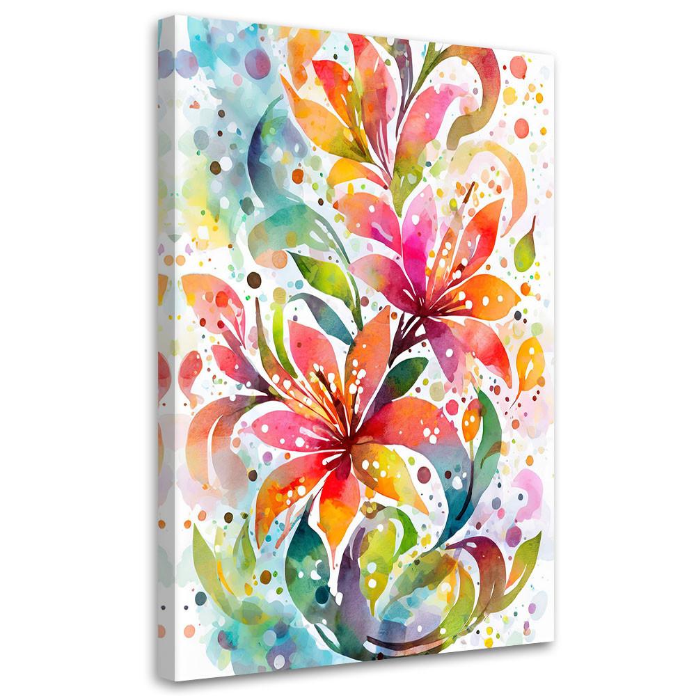 LEINWANDBILD Blumen 80x120cm - Multicolor, Textil (80/120cm) - Feeby