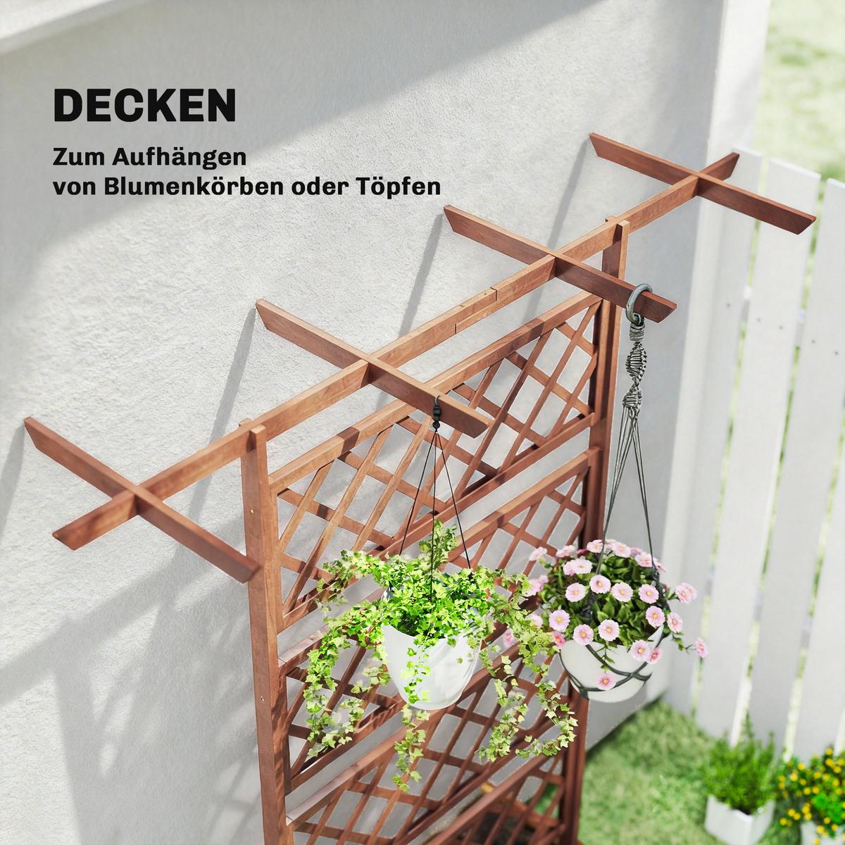 HOCHBEET mit Rankengitter aus Tannenholz Orange - Orange, Holz (55/183/160cm) - Outsunny